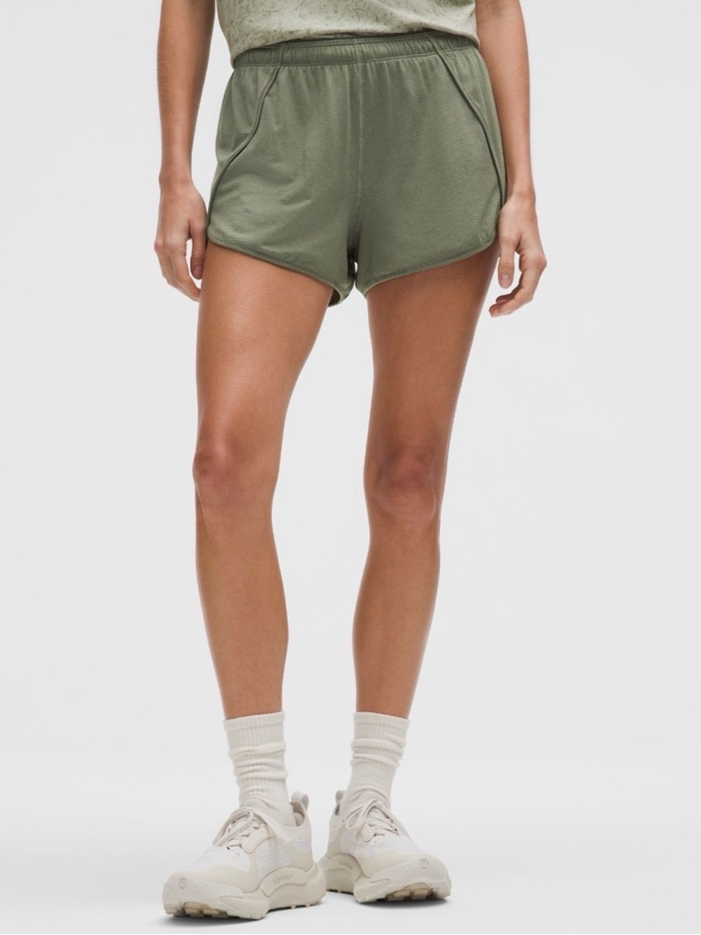 lululemon Olive Green Athletic Shorts with Elastic Waistband - Picture 5 of 13